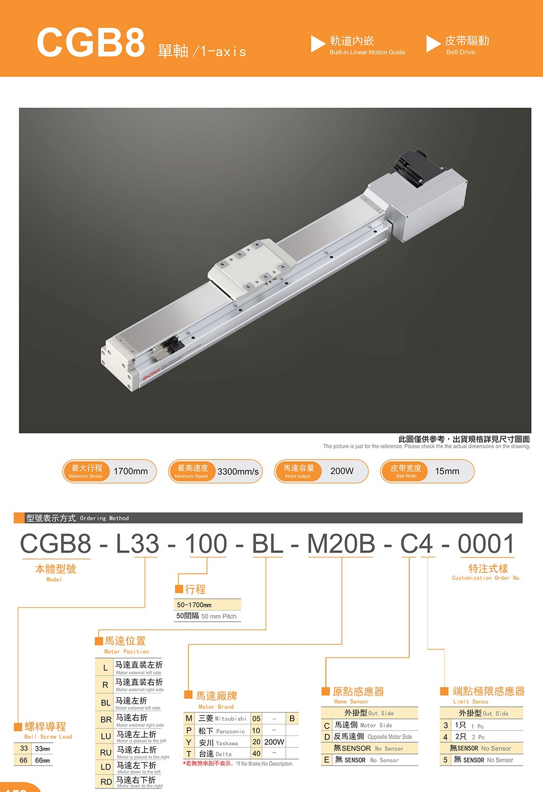 CGB8 轨道内嵌皮带滑台