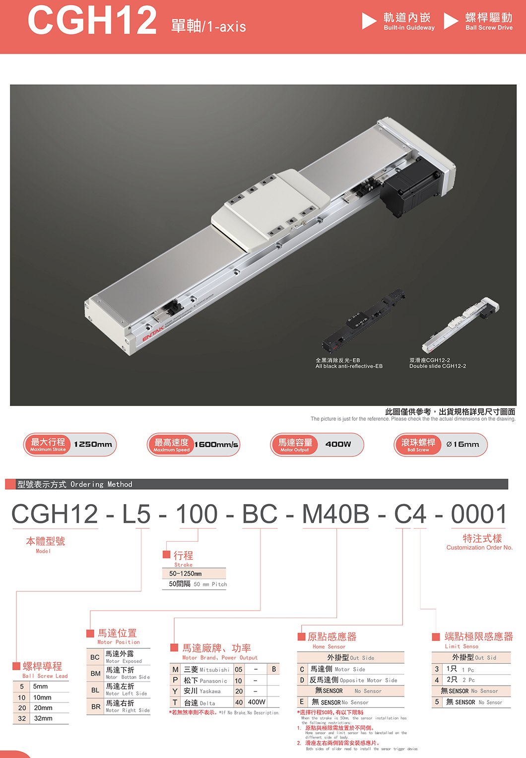 CGH12 轨道内嵌螺杆滑台