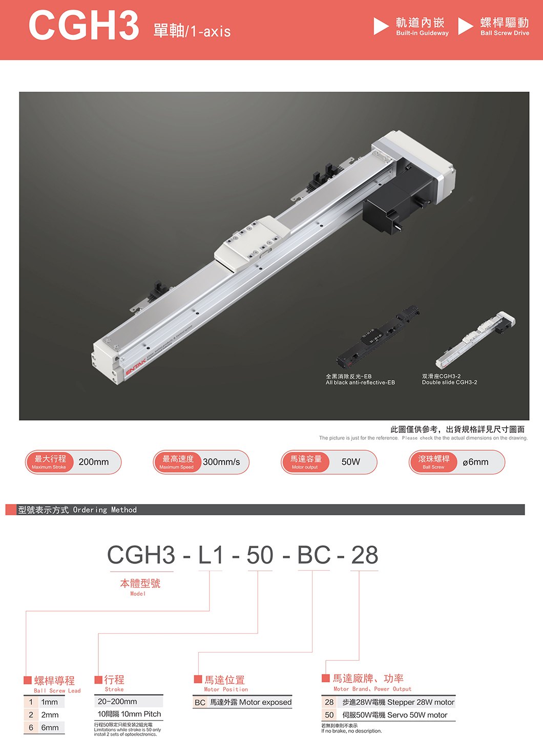 CGH3 轨道内嵌螺杆滑台