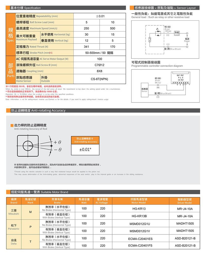 N50D 电动缸 规格图