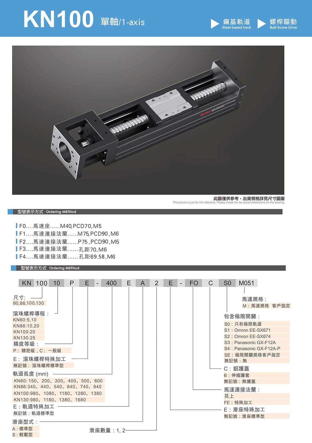 KN100 钢基型螺杆滑台