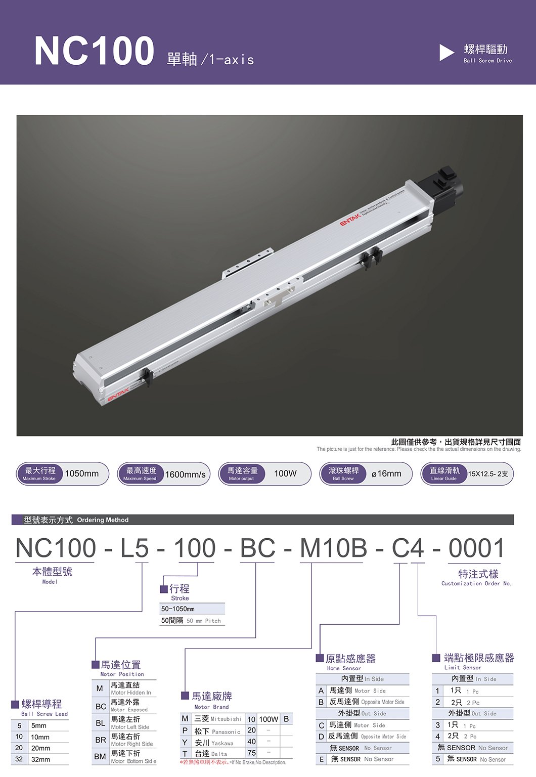 NC100 标准螺杆滑台