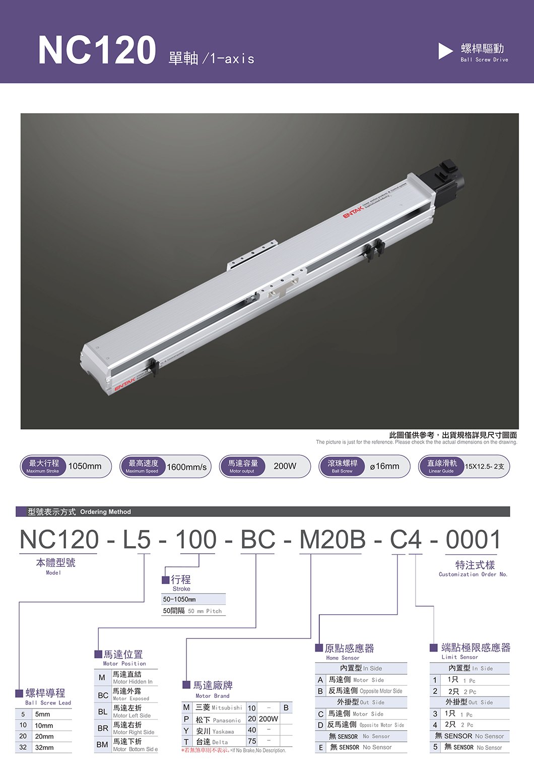 NC120 标准螺杆滑台