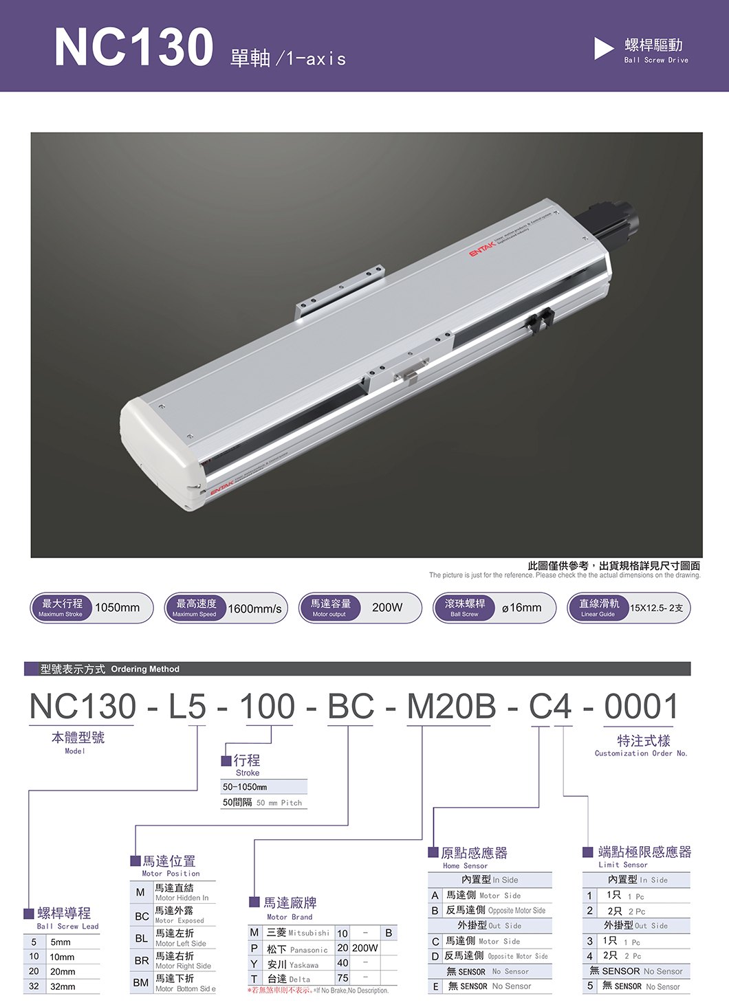 NC130 标准螺杆滑台
