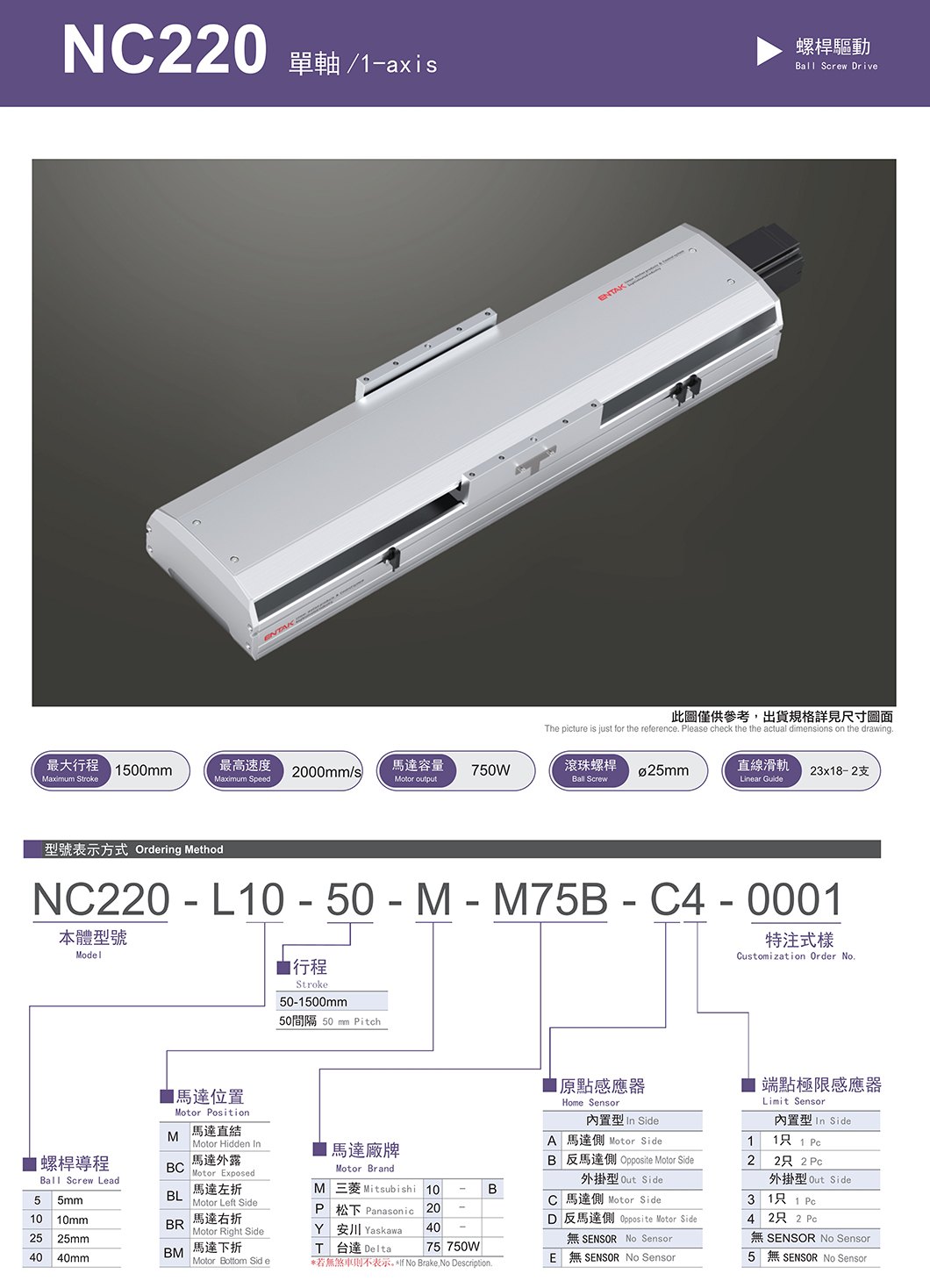 NC220 标准螺杆滑台