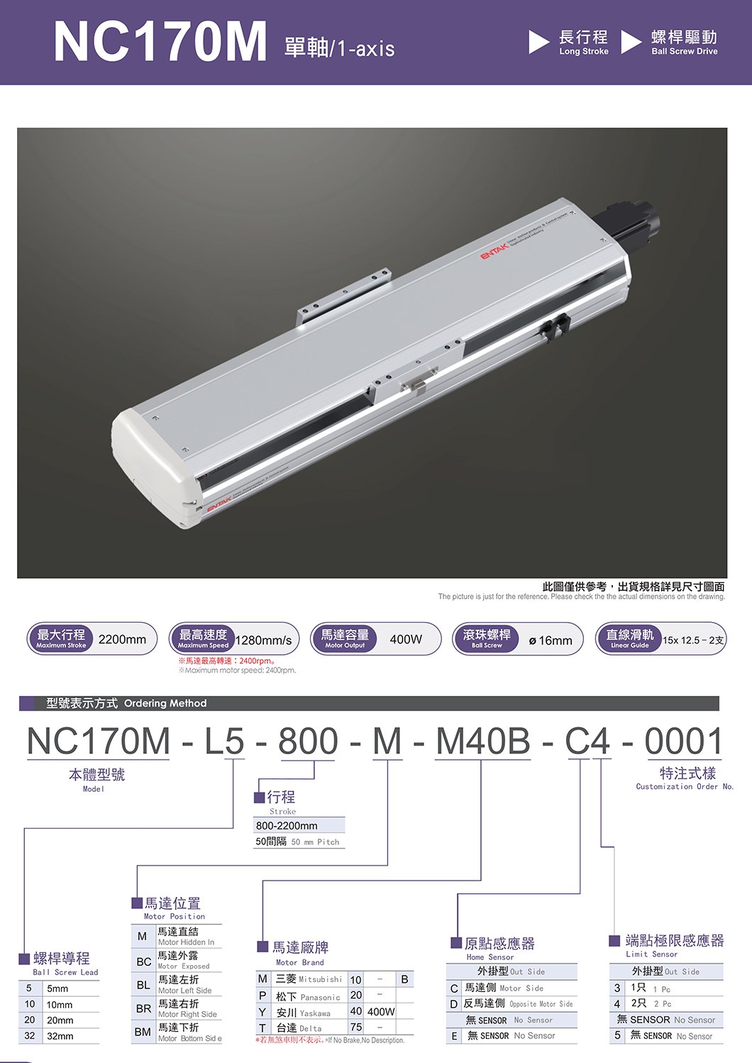 NC170M 标准螺杆滑台