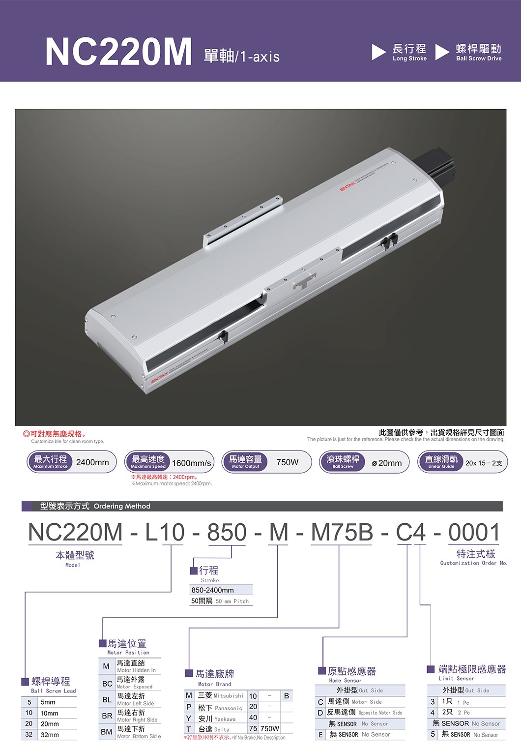 NC220M 标准螺杆滑台