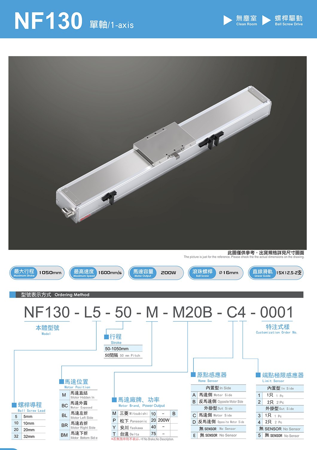 NF130 无尘螺杆滑台