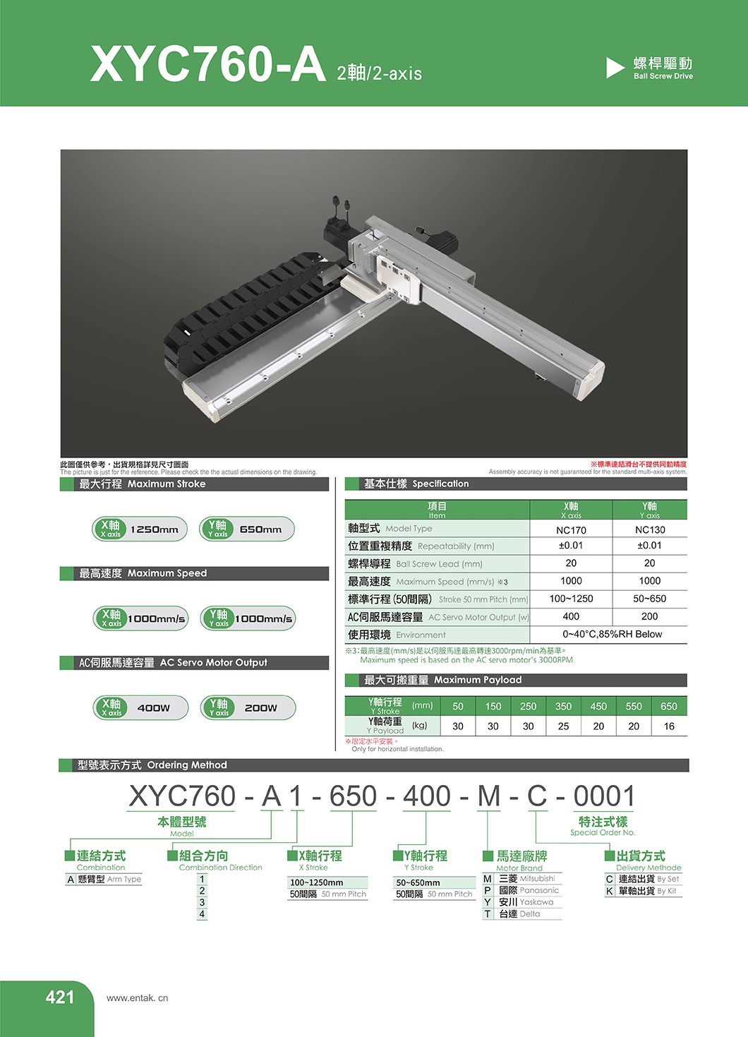 XYC760-A 螺杆型直交机械手